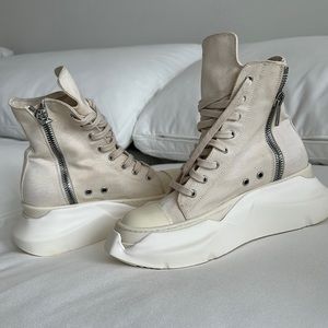Rick Owens DS Abstract Sneakers WHITE